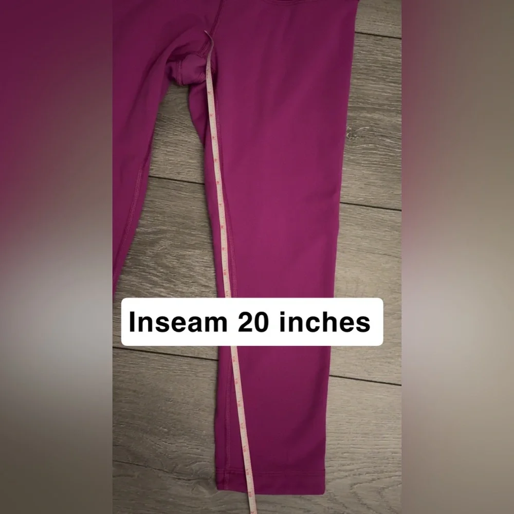 Lululemon Size 6 Cropped Leggings Purple Magenta Athletic - Picture 10 of 10